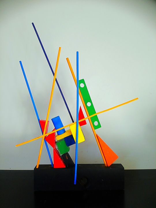 Sculpture titled "Réalisation Composi…" by Knobloch Six, Original Artwork, Wood