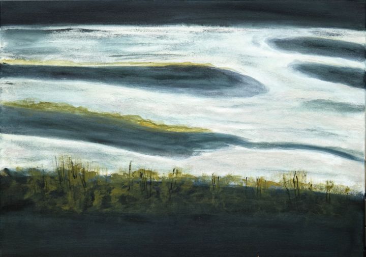 Malerei mit dem Titel "Der Tschingelsee" von Gerhard Knolmayer, Original-Kunstwerk, Acryl