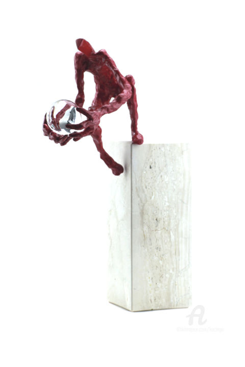 Sculpture titled "Pila Motus Impulsor…" by Tomasz Koclęga, Original Artwork, Bronze