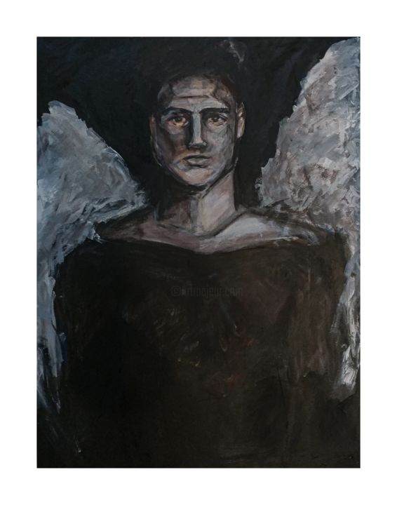 Картина под названием "Angel A" - Anna Kodochigova, Подлинное произведение искусства, Акрил
