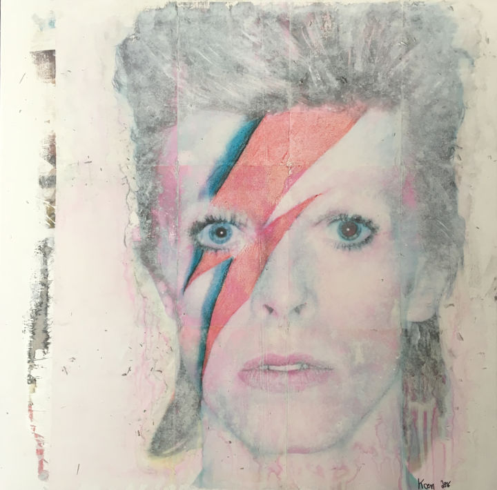 Peinture intitulée "David Bowie" par Koen Lievens, Œuvre d'art originale, Autre