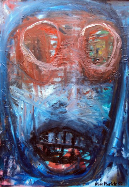 Painting titled "MAGER MASKER" by Koen Vlerick, Original Artwork