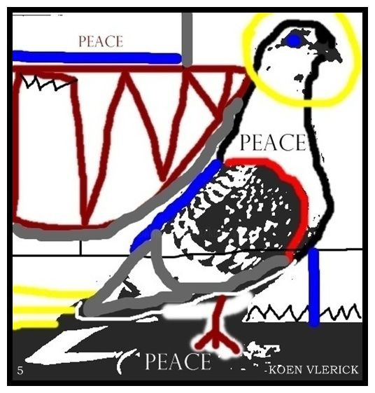Grafika cyfrowa / sztuka generowana cyfrowo zatytułowany „PEACE 5” autorstwa Koen Vlerick, Oryginalna praca