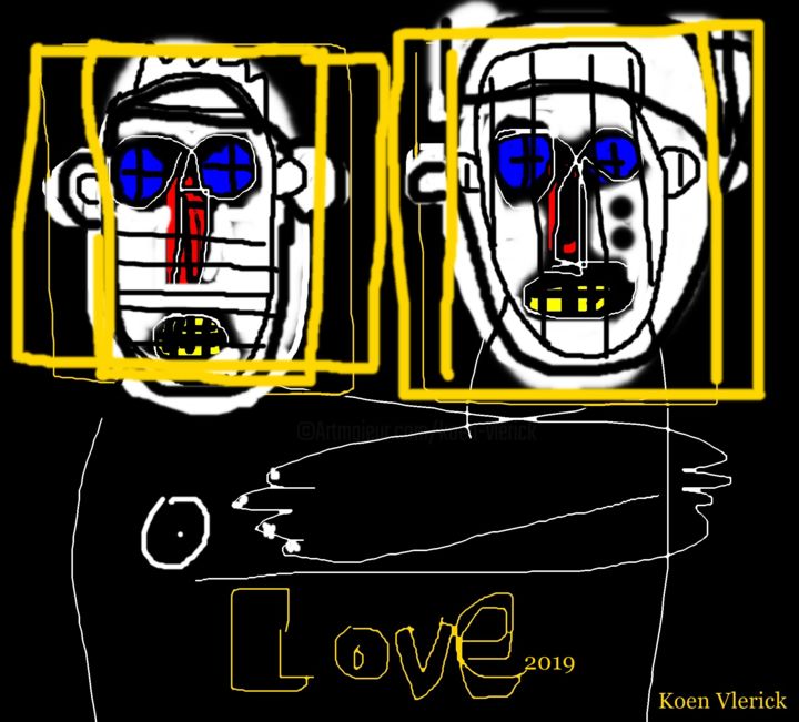 Цифровое искусство под названием "LOVE 2019" - Koen Vlerick, Подлинное произведение искусства