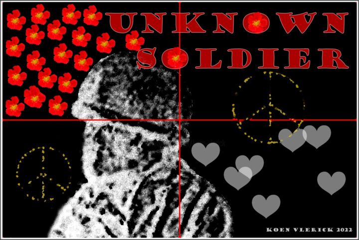 Arts numériques intitulée "UNKNOWN SOLDIER" par Koen Vlerick, Œuvre d'art originale, Travail numérique 2D