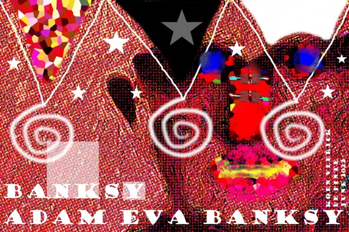 Digital Arts titled "BANKSY ADAM EVA BAN…" by Koen Vlerick, Original Artwork, 2D Digital Work