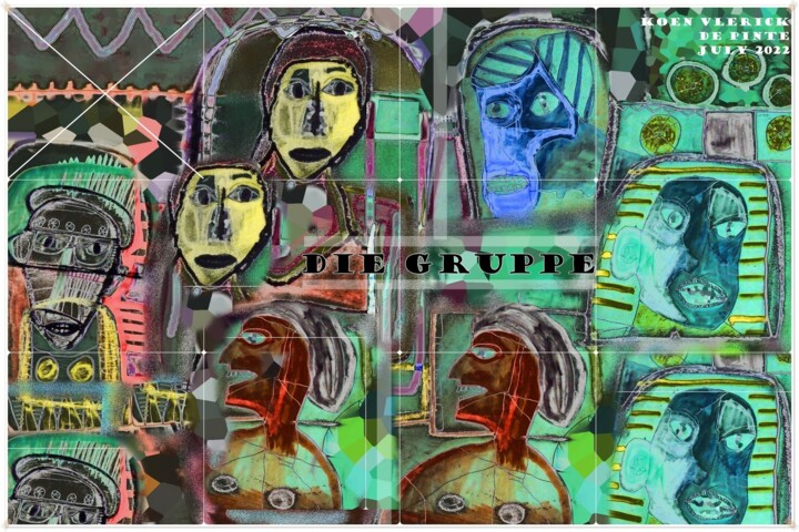Digitale Kunst getiteld "DIE GRUPPE" door Koen Vlerick, Origineel Kunstwerk, 2D Digital Work
