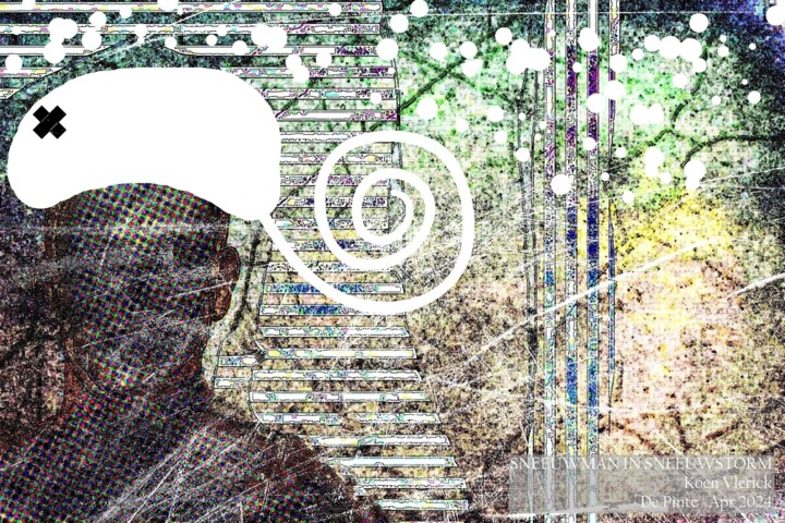 Grafika cyfrowa / sztuka generowana cyfrowo zatytułowany „SNEEUWMAN IN SNEEUW…” autorstwa Koen Vlerick, Oryginalna praca, 2D…
