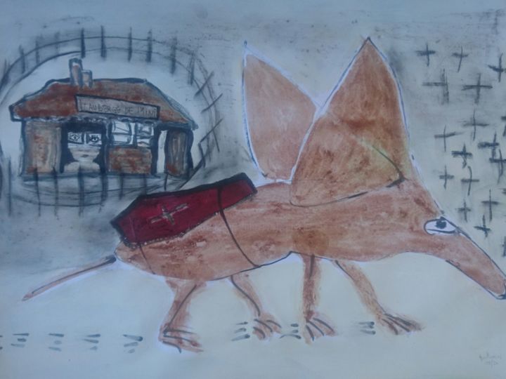 Peinture intitulée "Insecurité" par Apollinaire Gbeteglo, Œuvre d'art originale, Acrylique