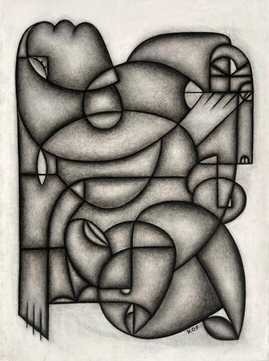 Zeichnungen mit dem Titel "The Laceration of H…" von Kerry O. Furlani, Original-Kunstwerk, Kohle
