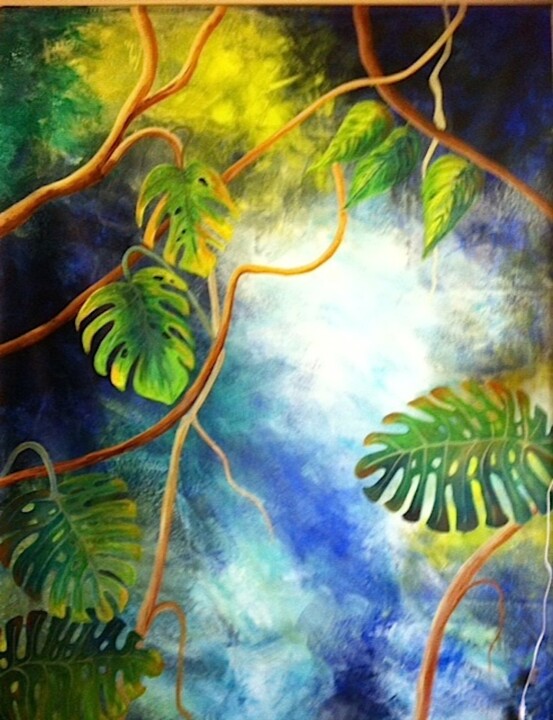Peinture intitulée "jungle 2" par Koki, Œuvre d'art originale