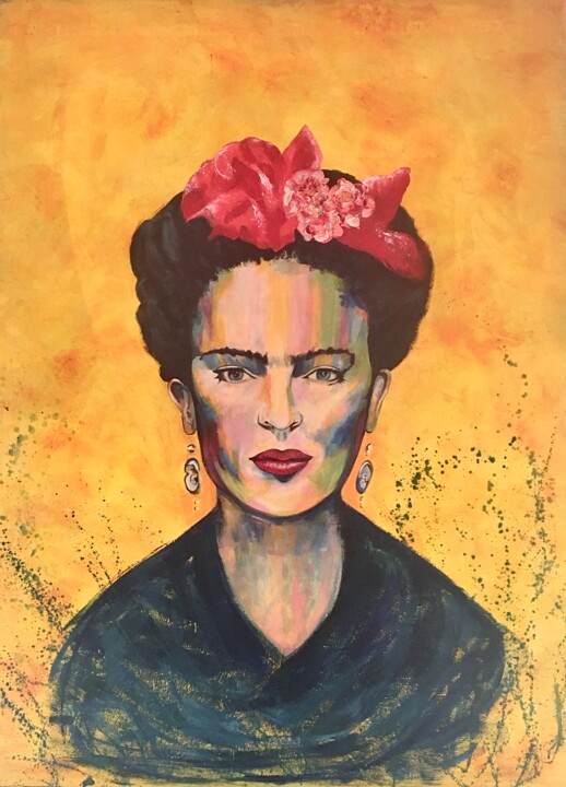 Pintura intitulada "Frida por la vida" por Koki, Obras de arte originais, Acrílico