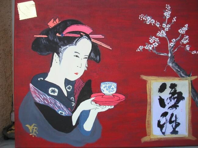 Painting titled "Elegance d'une geis…" by Koki, Original Artwork