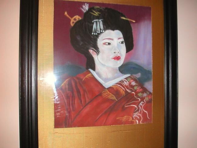 Painting titled "portrait d'une Geis…" by Koki, Original Artwork