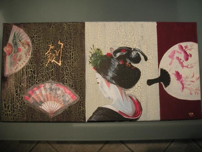 Painting titled "gracieuse geisha" by Koki, Original Artwork