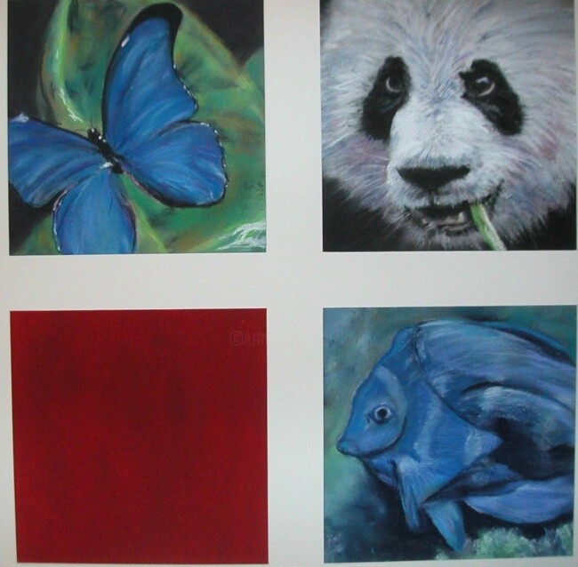 Peinture intitulée "panda.JPG" par Koki, Œuvre d'art originale