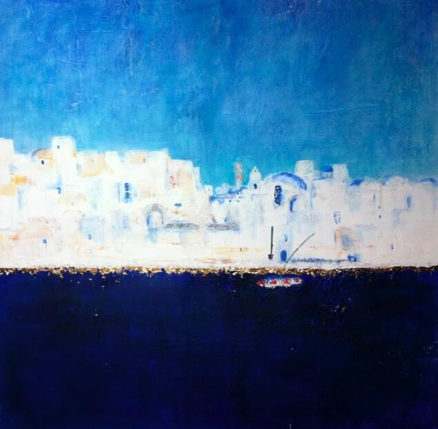 Peinture intitulée "Méditerranée" par Koki, Œuvre d'art originale
