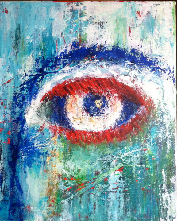 Painting titled "je-vous-vois.jpg" by Koki, Original Artwork, Oil