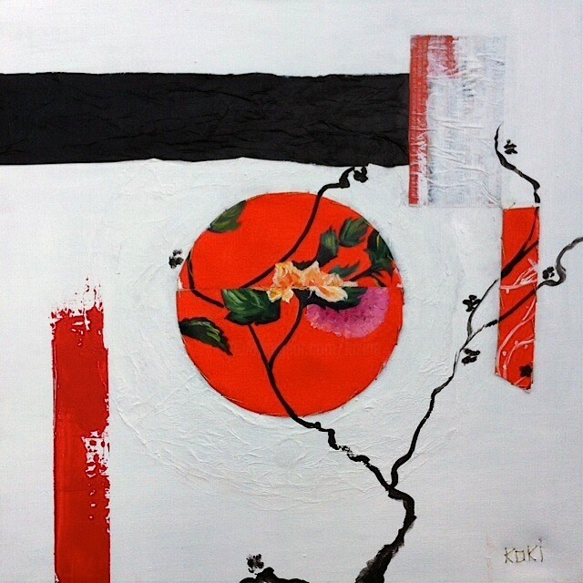 Painting titled "Chinoiserie 7" by Koki, Original Artwork