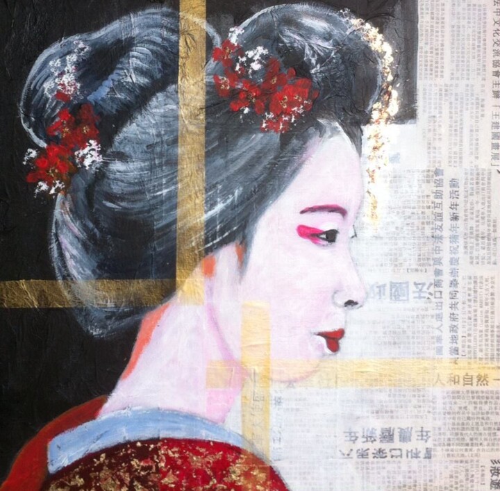 Painting titled "Maiko 4" by Koki, Original Artwork, Acrylic