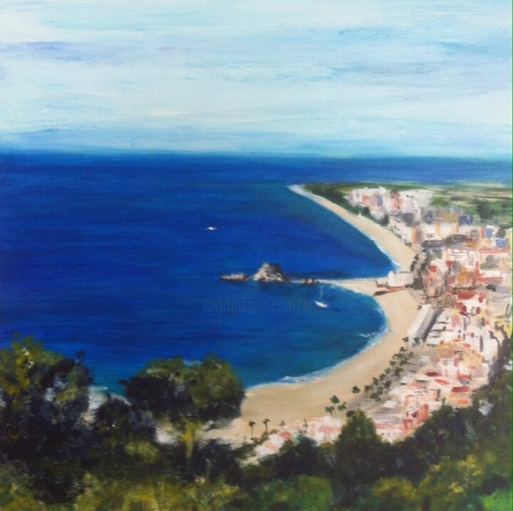 Painting titled "Vista de Blanes" by Koki, Original Artwork