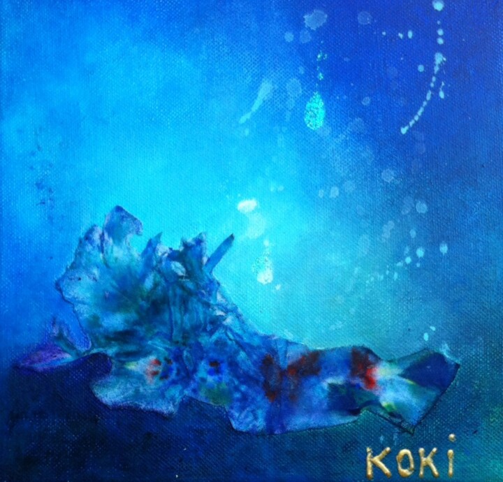 Schilderij getiteld "AQUA" door Koki, Origineel Kunstwerk