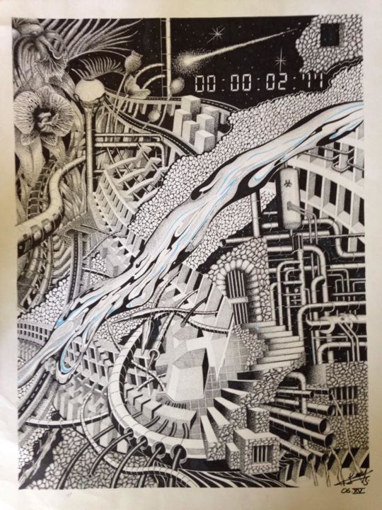 Zeichnungen mit dem Titel "apocalypse" von Serge Coletti, Original-Kunstwerk, Tinte