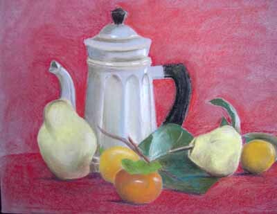 Painting titled "CAFETIERE" by Corinne Rosano, Original Artwork