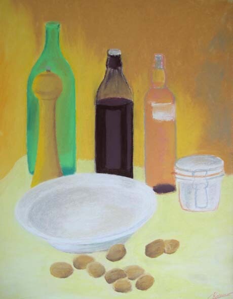 Peinture intitulée "3 BOUTEILLES" par Corinne Rosano, Œuvre d'art originale