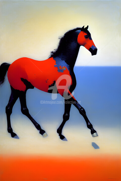 Картина под названием "Dream horse" - Kolective Art, Подлинное произведение искусства, Акрил