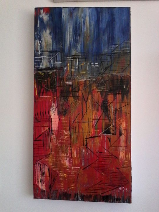 Painting titled ""Cidade magica"" by Kolima Savastano, Original Artwork, Oil