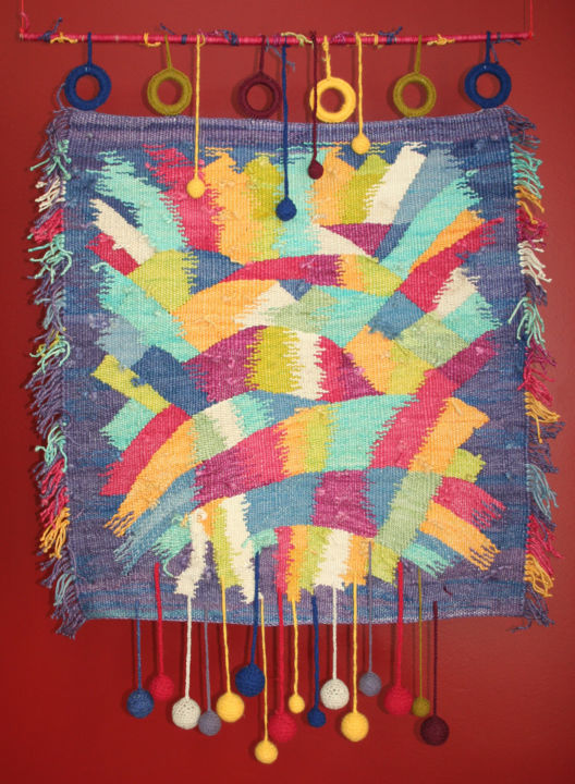 Textile Art με τίτλο "Фейерверк" από Татьяна Колобова, Αυθεντικά έργα τέχνης, Ταπισερί