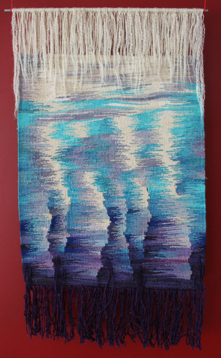 Textilkunst mit dem Titel "Сон Байкала" von Tatiana Kolobova, Original-Kunstwerk, Tapisserie