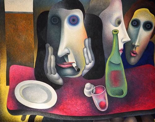 Malerei mit dem Titel "Party" von Kolomenkov Alexander, Original-Kunstwerk