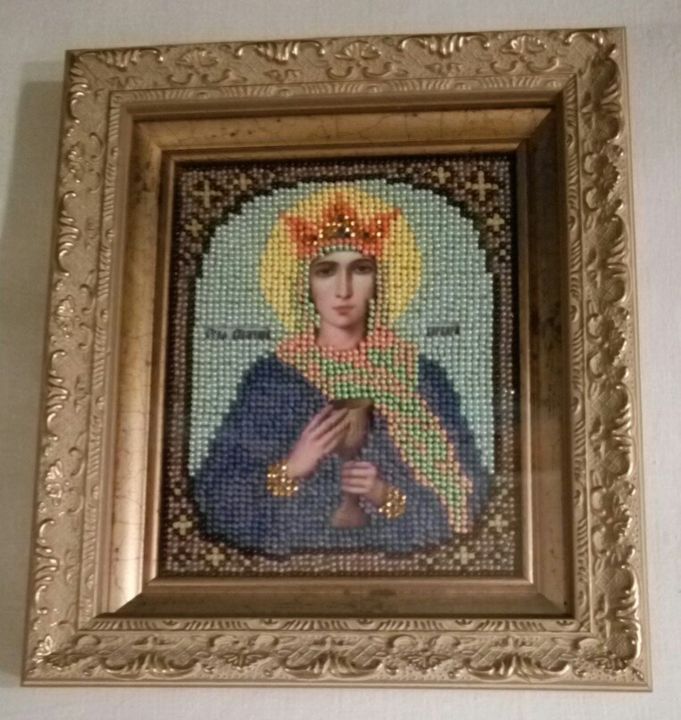 Картина под названием "Икона св. Варвары" - Елена Юрьевна, Подлинное произведение искусства, Другой