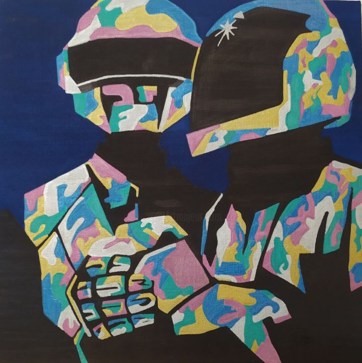 Рисунок под названием "Daft Punk" - Tina, Подлинное произведение искусства, Маркер
