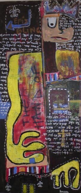 Pittura intitolato "midas" da Komlan Adoukpo, Opera d'arte originale, Olio