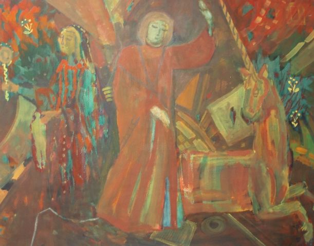 Painting titled ""Единорог"" by Valentina Egorovna Pakhomova, Original Artwork