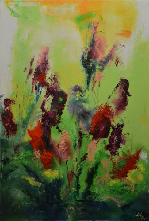 Malarstwo zatytułowany „Wildflowers” autorstwa Zhanna Kondratenko, Oryginalna praca, Olej