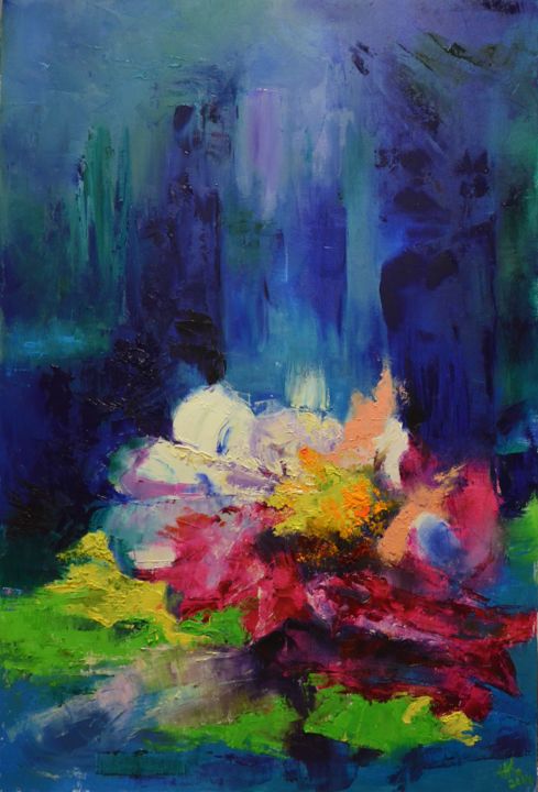 Peinture intitulée "Lily. Nightfall." par Zhanna Kondratenko, Œuvre d'art originale, Huile