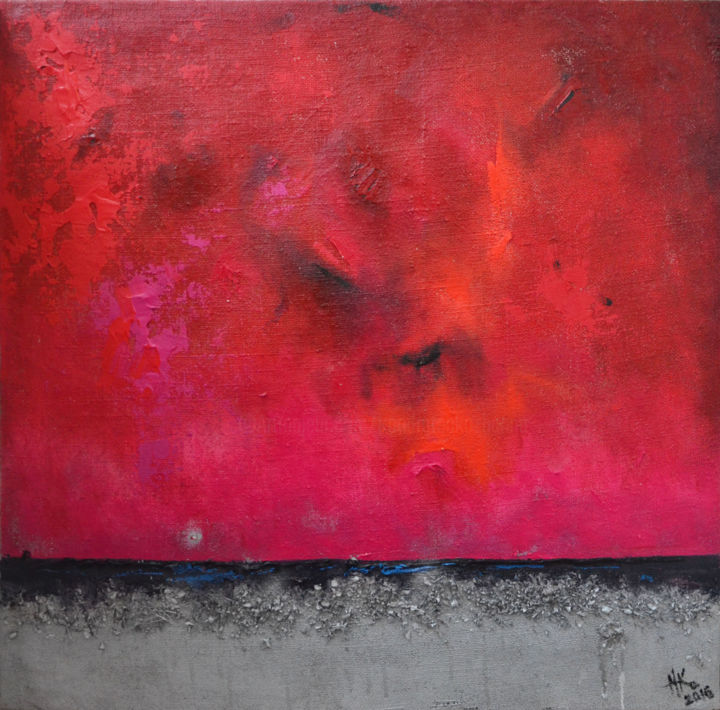 Peinture intitulée "A fire deep inside…" par Zhanna Kondratenko, Œuvre d'art originale, Acrylique