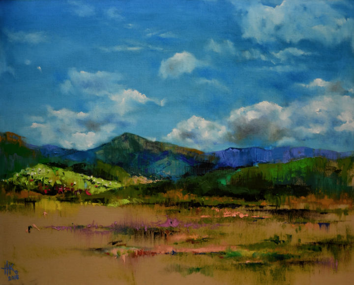 Malerei mit dem Titel "Silent valley" von Zhanna Kondratenko, Original-Kunstwerk, Öl
