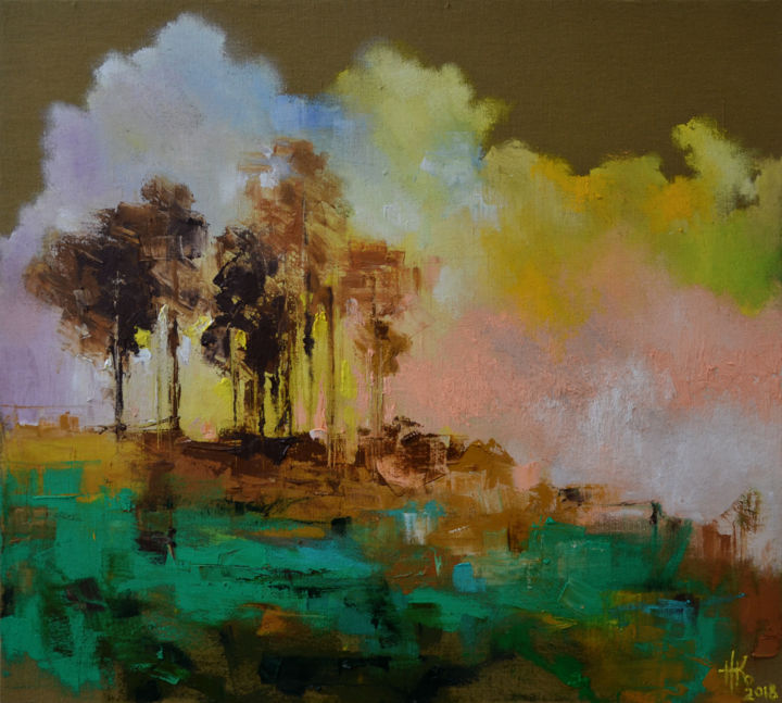 Stolpe Defekt Shaded In The Silence Of Nature, Painting by Zhanna Kondratenko | Artmajeur
