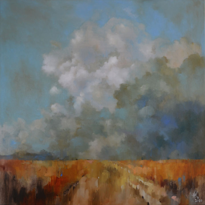 Painting titled "Want of Wind" by Zhanna Kondratenko, Original Artwork, Oil Mounted on Wood Stretcher frame