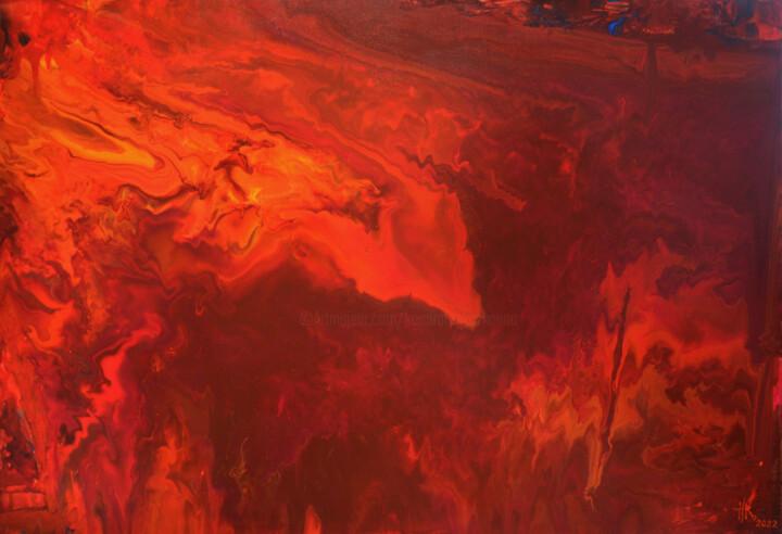Pintura titulada "Eruption" por Zhanna Kondratenko, Obra de arte original, Acrílico Montado en Bastidor de camilla de madera