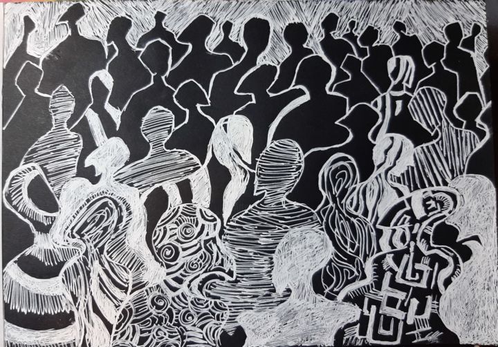 Ζωγραφική με τίτλο "The void of ignoran…" από Konna Fi, Αυθεντικά έργα τέχνης, Στυλό