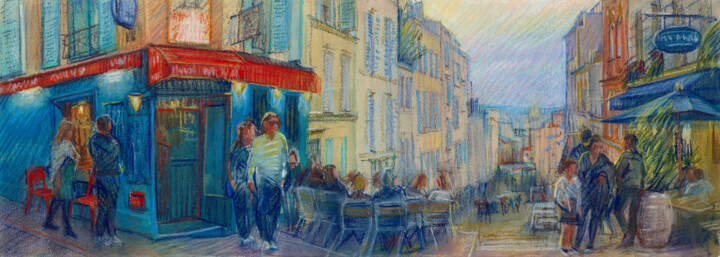 Картина под названием "Paris #74 “Montmart…" - Konoko, Подлинное произведение искусства, Карандаш