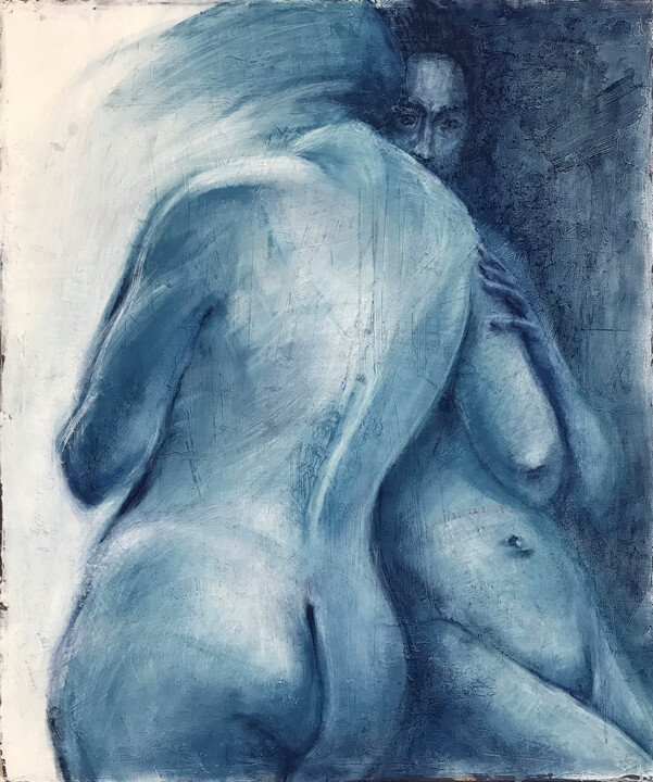 Картина под названием "Yeva i Lilit" - Konstantin Fomin, Подлинное произведение искусства, Пастель Установлен на картон