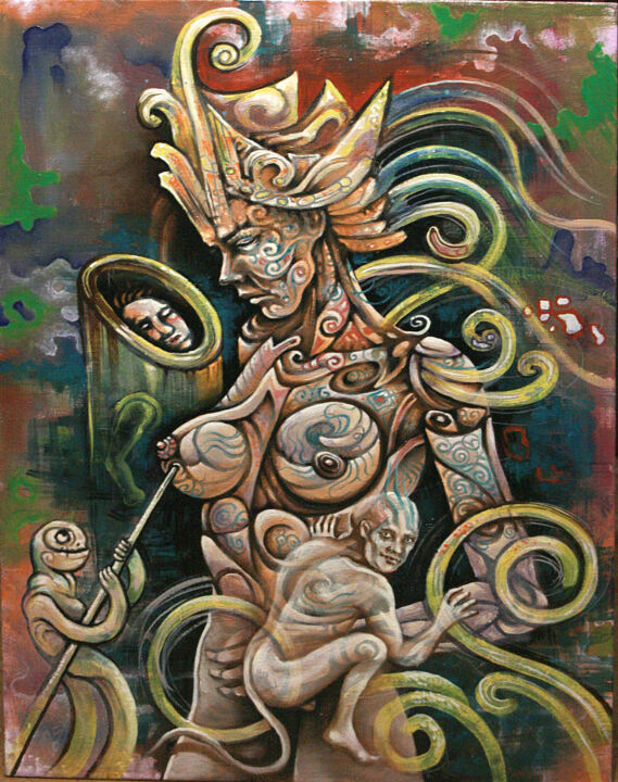 Pintura titulada "дух" por Konstantin Gruznev, Obra de arte original, Oleo