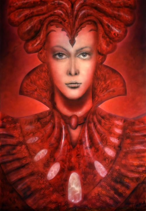 Painting titled "Goddess" by Konstantin Krok, Original Artwork, Airbrush